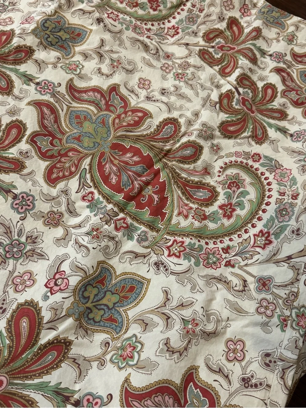 Pottery Barn Charlie Paisley Organic Percale Duvet Cover - Full/Queen